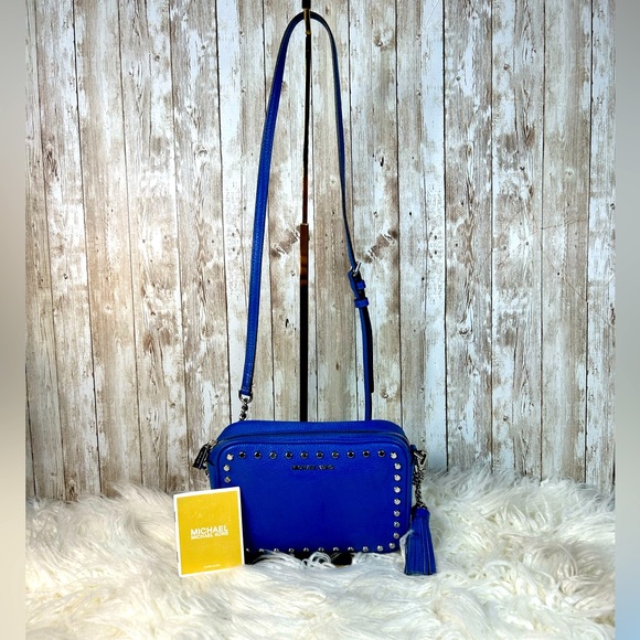 Michael Kors Bags Michael Kors Leather Md Camera Bag In Grecian Blue Poshmark